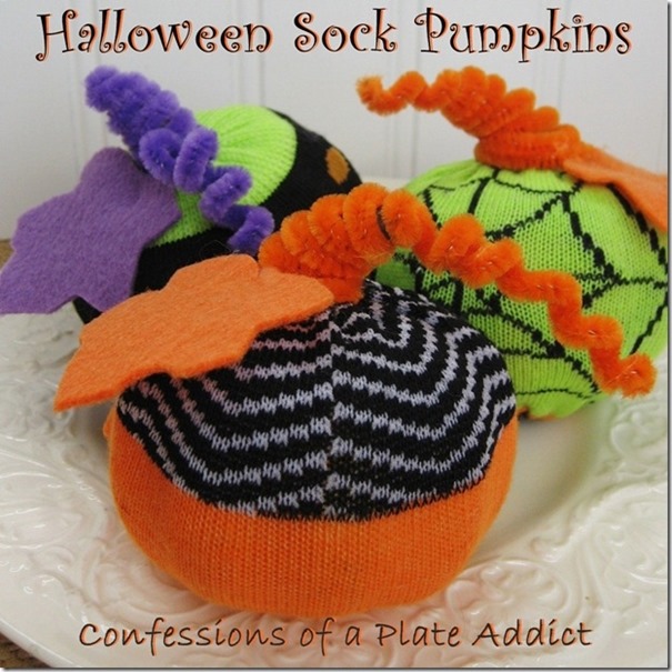 CONFESSIONS OF A PLATE ADDICT Halloween Sock Pumpkins CONFESSIONS OF A PLATE ADDICT Halloween Sock Pumpkins