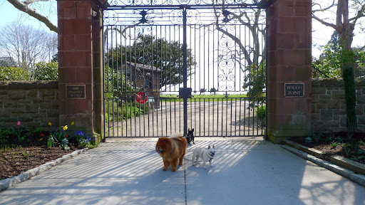 G.K., Sharkey, do you think we can get around this gate somehow?  I want to see more of this historic mansion called Rough Point!