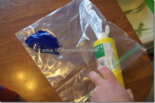 Paint in a bag for babies and toddler kids activity Paint in a bag for babies and toddler kids activity