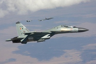 Indian Air Force [IAF] Sukhoi Su-30MKI fighter aircrafts at the Red Flag exercise in the United States of America