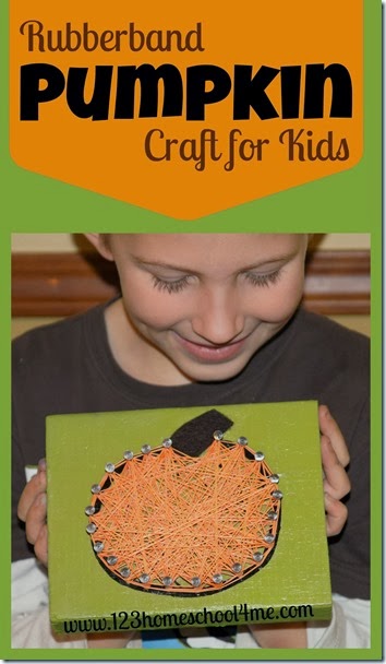 Rubberband Pumpkin Craft for Kids #fall #homeschool #kidsactivities #craftsforkids #play