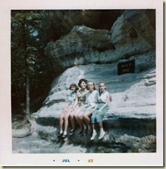 1963 July at Petenwell Rock friend Peggy  Cousin Phyllis Sue Sharon