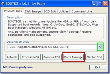 BOOTICE Parts Manage BOOTICE Parts Manage