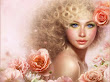 Pink Roses In Beauty Hairs
