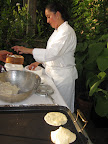 Handmade tortillas are made fresh for the party guests.
