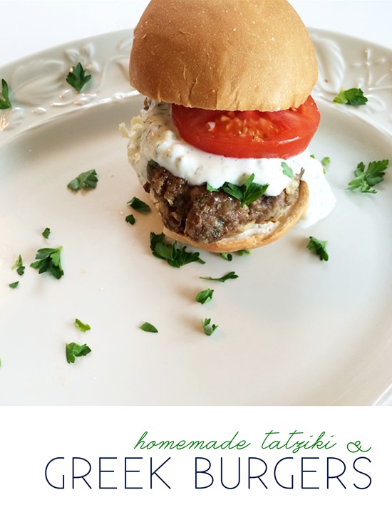 Homemade Greek Burgers with Tatziki | It's All Greek to Me Food Blog Tour #OneYrGreek | Shan Made