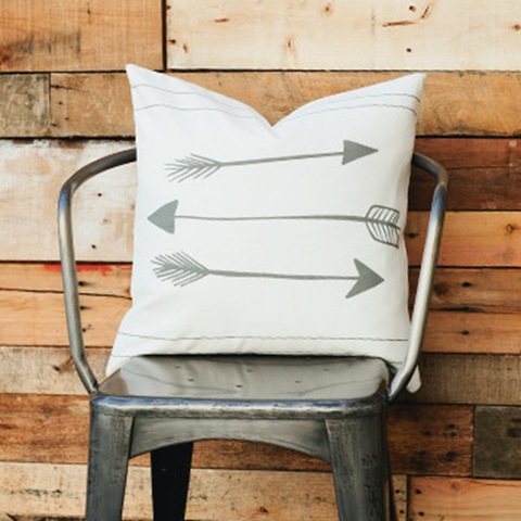 grey arrow pillow