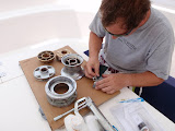 Jason doing windlass maintenance