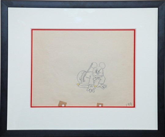 PRODUCTION DRAWING FROM 1935 AND THE FILM WAS MICKEYS SERVICE STATION 11 TO 13  AND UNFRAMED 15 TO 18 