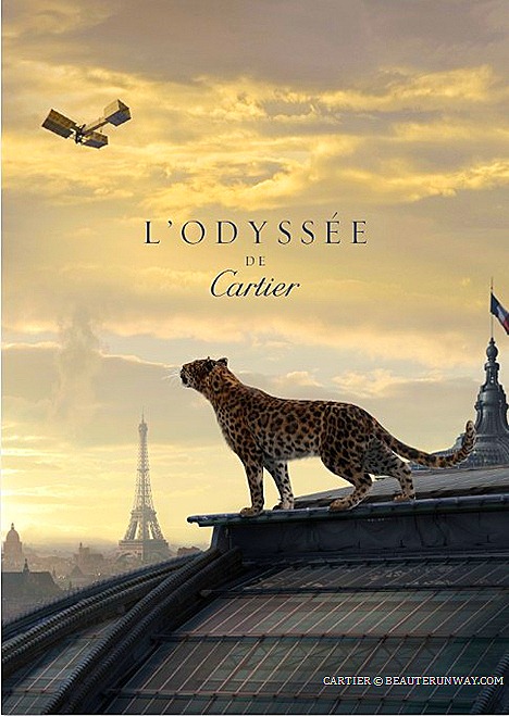 L'Odyssée de Cartier French Luxury high jewelry, watches, leather goods, fragrances accessories Panther ring Santos-Dumont Watch