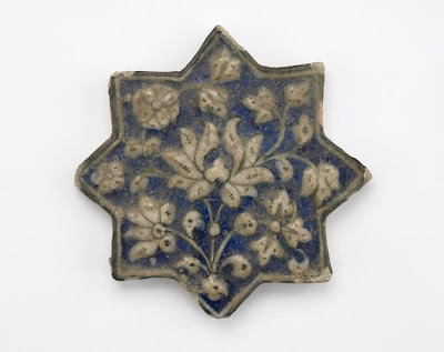 Tile | Origin:  Iran | Period: 14th century  Il-Khanid period | Details:  Not Available | Type: Stone-paste painted underglaze | Size: H: 2.0  W: 20.2  cm | Museum Code: F1904.288 | Photograph and description taken from Freer and the Sackler (Smithsonian) Museums.