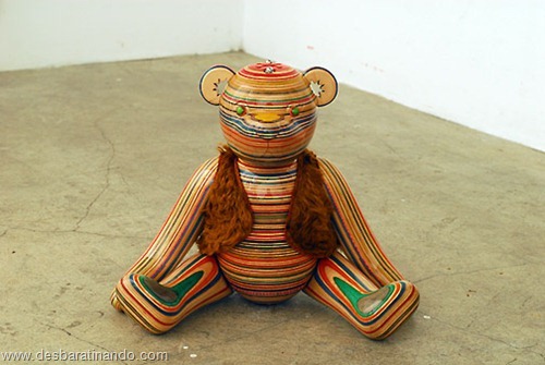 arte esculturas com skate reciclado desbaratinando  (4)