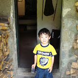 Eidan at the glass making cottage