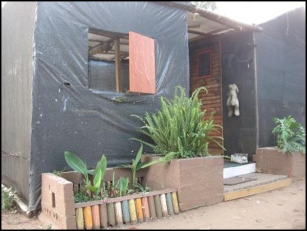 AFRIKANER SQUATTER CAMP KRUGERSDORP SHANTY FLOWER POTS MAY 2012