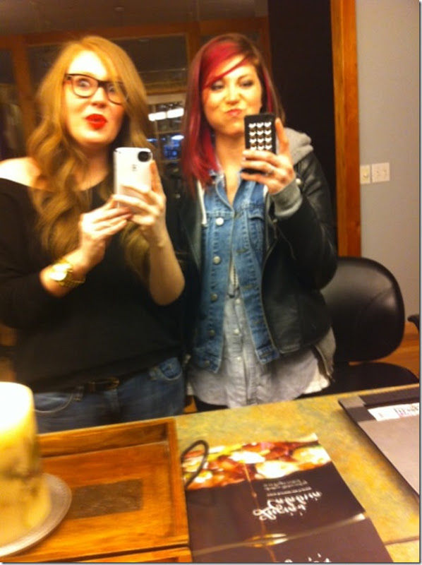 marissa and i double selfie at parts and labour