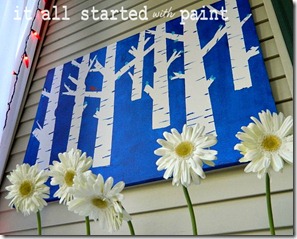 This screen porch art is bright and adds a pop of color. 