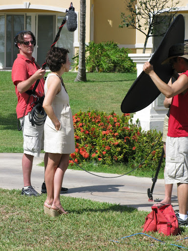 Here, I'm taping a TV segment on the lawn.
