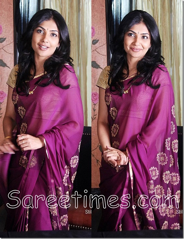 Kamalini_Mukherjee_Purple_Saree