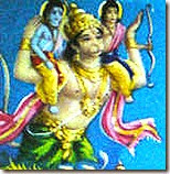 [Hanuman with Rama and Lakshmana]
