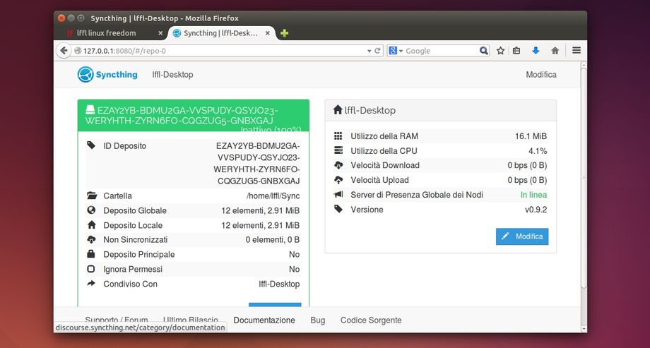 Syncthing in Ubuntu