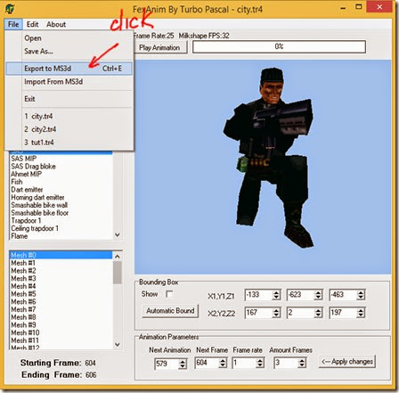 Export animation to MS3d Export animation to MS3d