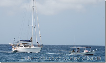 Getting towed into Blanquilla