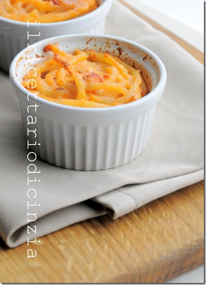 cocotte di pici gratinati, amatriciani