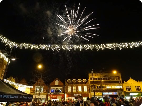 Fireworks over Crewe Town Square