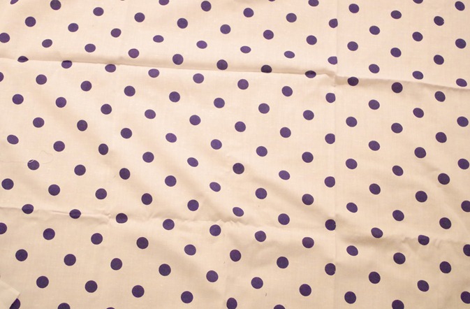 Navy on White Polka Dot Fabric