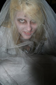 Brandi Stephenson in make-up. Her look is more enhanced by the amazing fx of Rich Nehmad in the film.