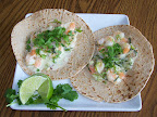 Becky served the shrimp in a cilantro cream sauce on tortillas. What a beautiful presentation!