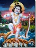 Krishna dancing on the Kaliya serpent