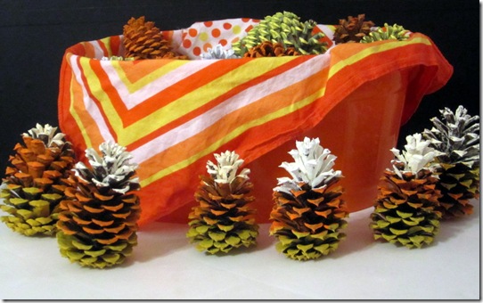 Candy Corn Painted Pinecones Candy Corn Painted Pinecones