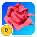 Origami Rose: virtual flower mobile app icon