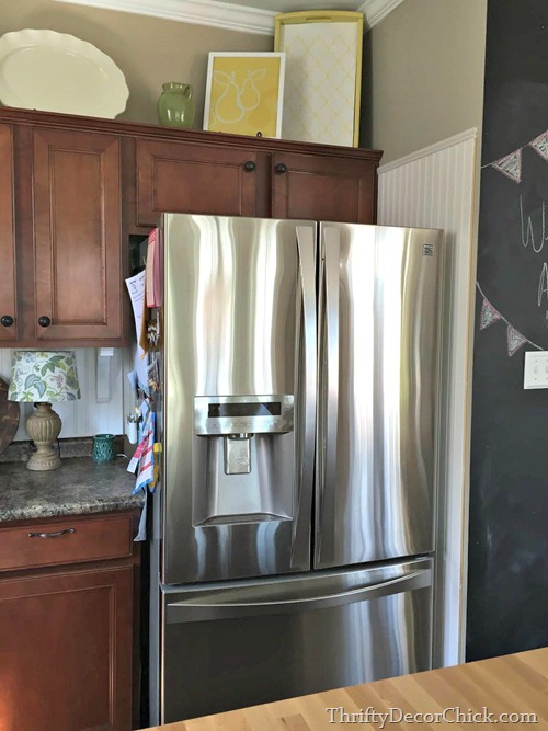 Building In A Fridge With Cabinet On Top From Thrifty Decor Chick
