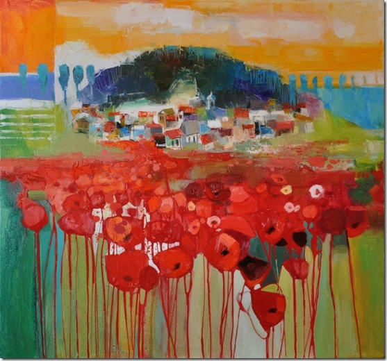 Red symphony-Iosif Derecichei-Enkaustikos Red symphony-Iosif Derecichei-Enkaustikos