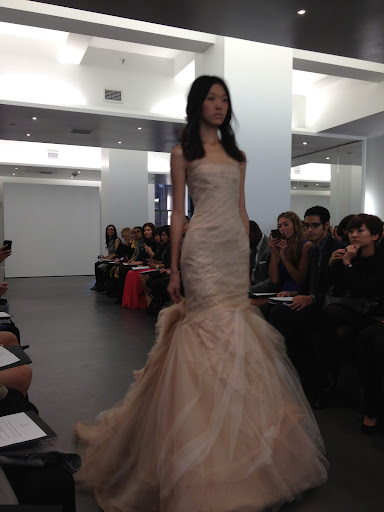 Here, an otherworldly organza and tulle gown.