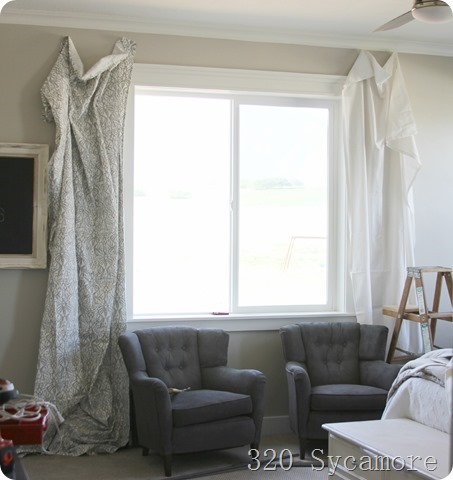white or patterned curtains