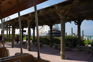 View of the ship from on the tram.