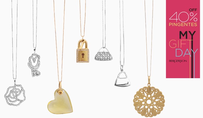 Pingentes com descontos de 40% na Bergerson – My Gift Day. Bergerson - My Gift Day