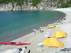 kayaks on the beach