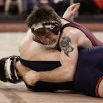 141: #9 Nick Dardanes (Minnesota) dec Logan Arlis (Illinois) 10-3. Photo by Mark Beshey.