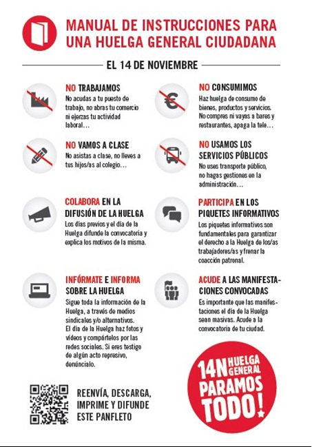 Huelga 14-N instrucciones