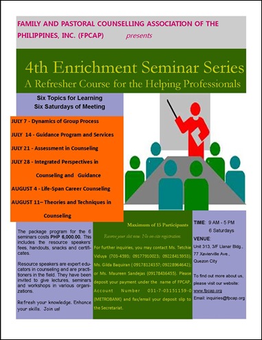 4th Enrichment Seminar