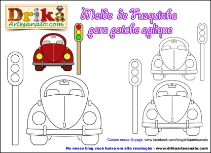 Patchwork moldes fusquinha para patch aplique