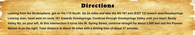 Directions-Pioneer Saloon Directions-Pioneer Saloon