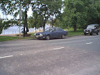 Scrap vehicle in the street