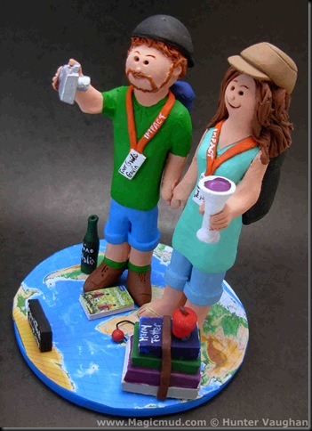 Globetrotting Wedding Cake Topper