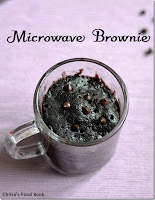 Microwave eggless brownie in a mug
