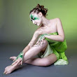 Portrait Of Beautiful With Bodyart